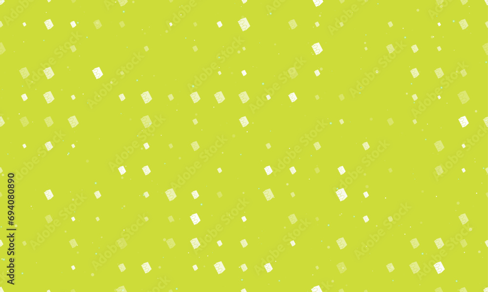 Seamless background pattern of evenly spaced white magic book symbols of different sizes and opacity. Vector illustration on lime background with stars Seamless background pattern of evenly spaced white magic book symbols of different sizes and opacity. Vector illustration on lime background with stars