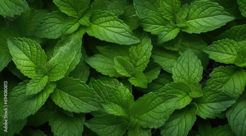 fresh greenery peppermint leaf background, natural medicine herb photo