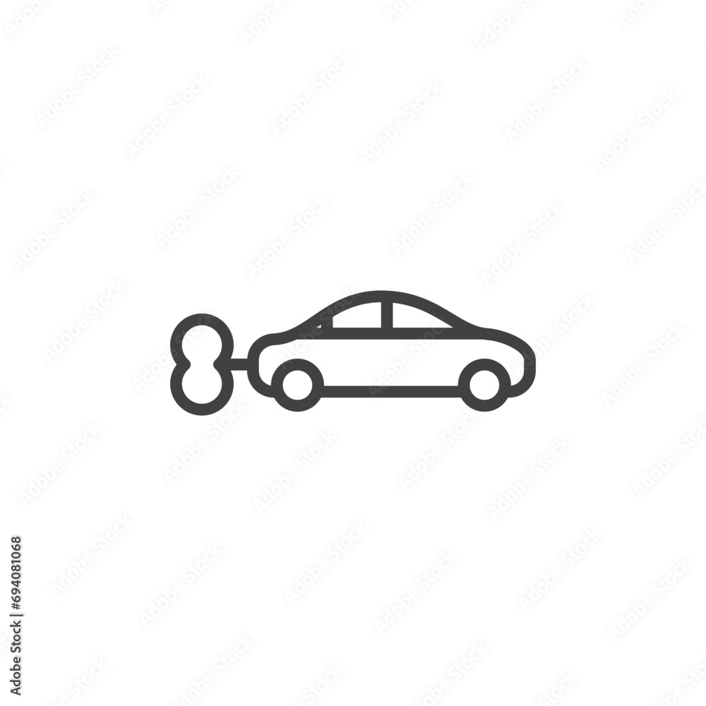 clockwork car icon. sign for mobile concept and web design. Outline vector icon. Symbol, logo illustration. Vector graphics
