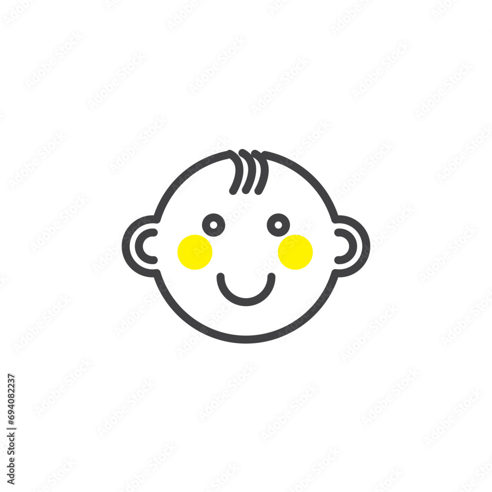 baby boy icon. sign for mobile concept and web design. Outline vector icon. Symbol, logo illustration. Vector graphics