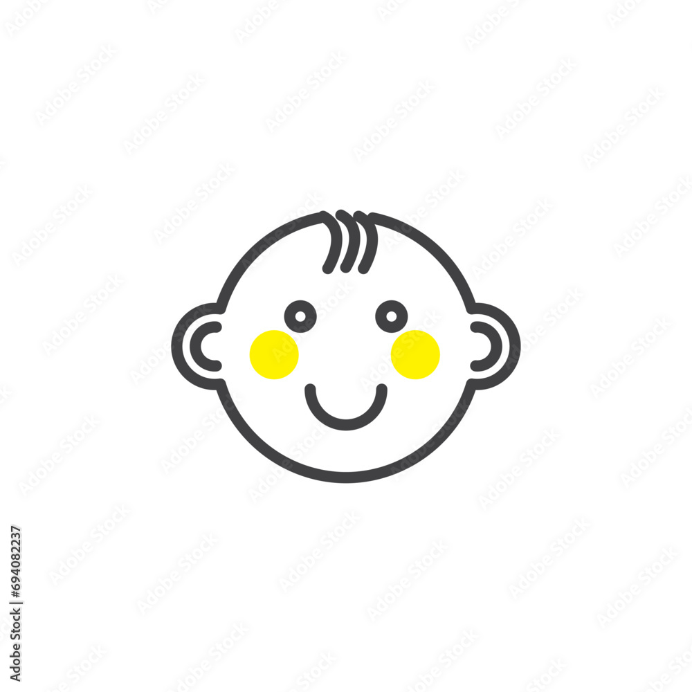 Obraz premium baby boy icon. sign for mobile concept and web design. Outline vector icon. Symbol, logo illustration. Vector graphics