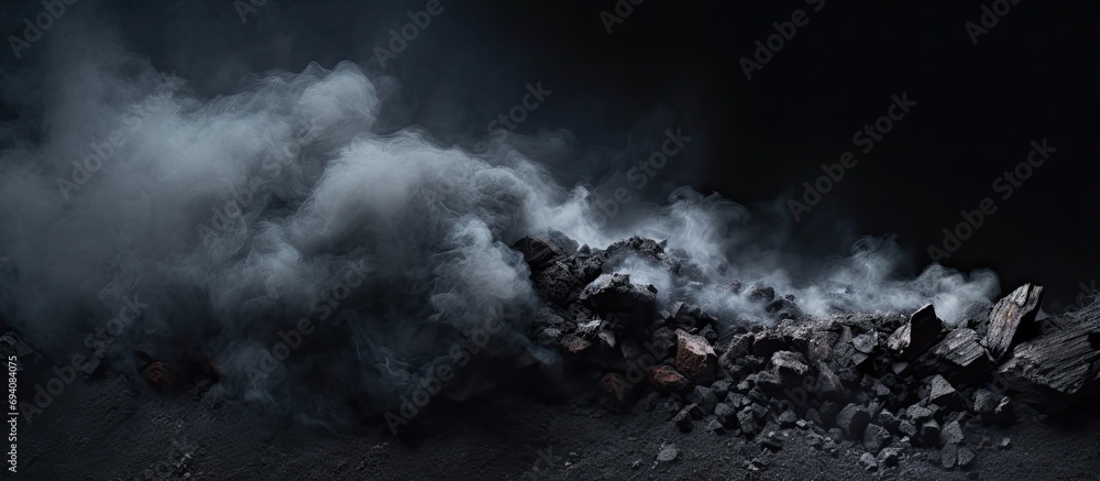 Coal extracted from an open pit. - obrazy, fototapety, plakaty 