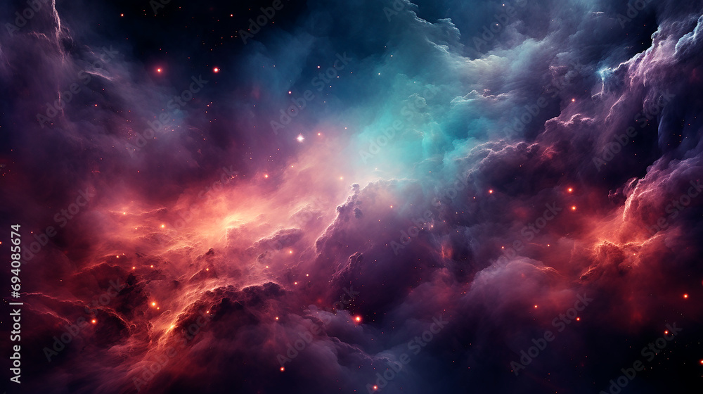 Majestuosidad Cósmica - Nebulosa Abstracta en Colores Contrastantes cosmos