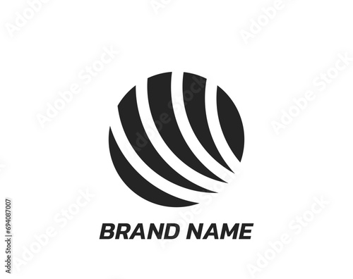 circle with arcs logo. brand name and geometric symbol. vector image
