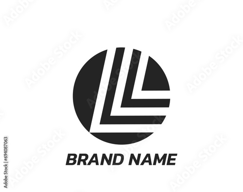 circle with broken line logo. brand name and geometric symbol. vector image