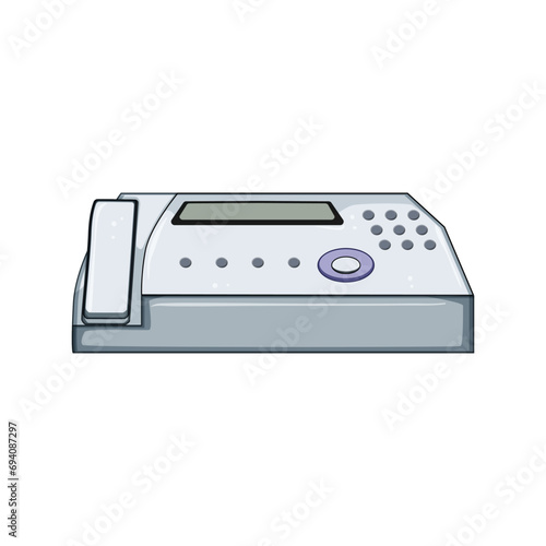web fax machine cartoon. document paper, telephone business, technology tele web fax machine sign. isolated symbol vector illustration