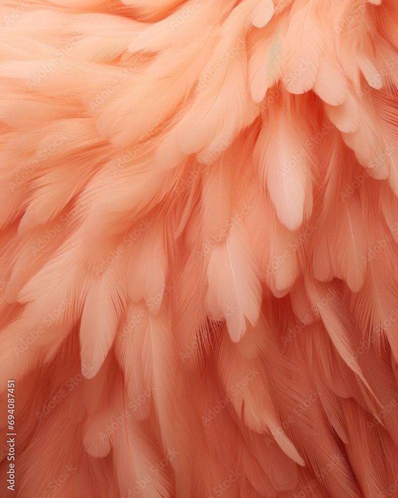 Fototapeta premium background of feathers and peach fluff