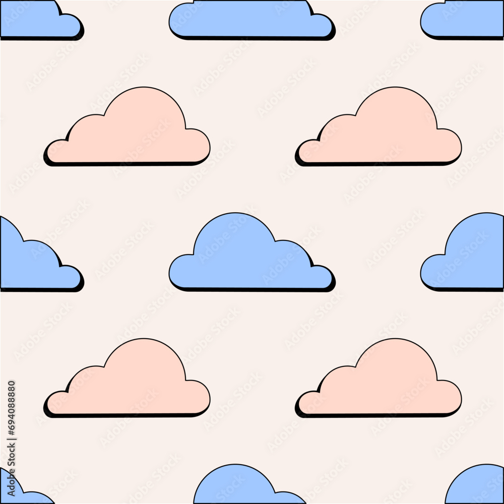 Abstract geometric background with clouds. Abstract geometric background with clouds.