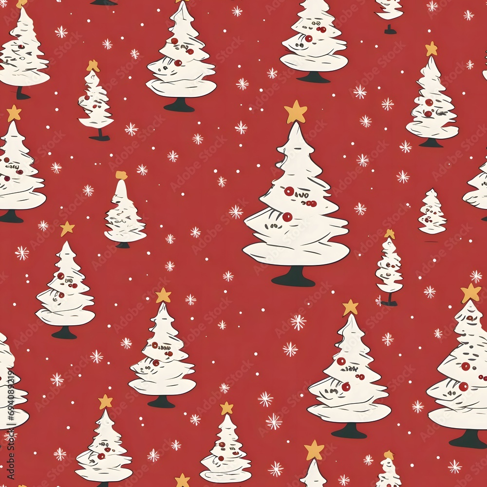 Christmas trees as abstract background, wallpaper, banner, texture design with pattern - vector. Dark colors.