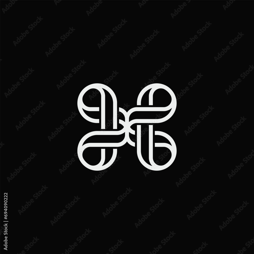 Elegant Letter H Flower logo Elegant Letter H Flower logo