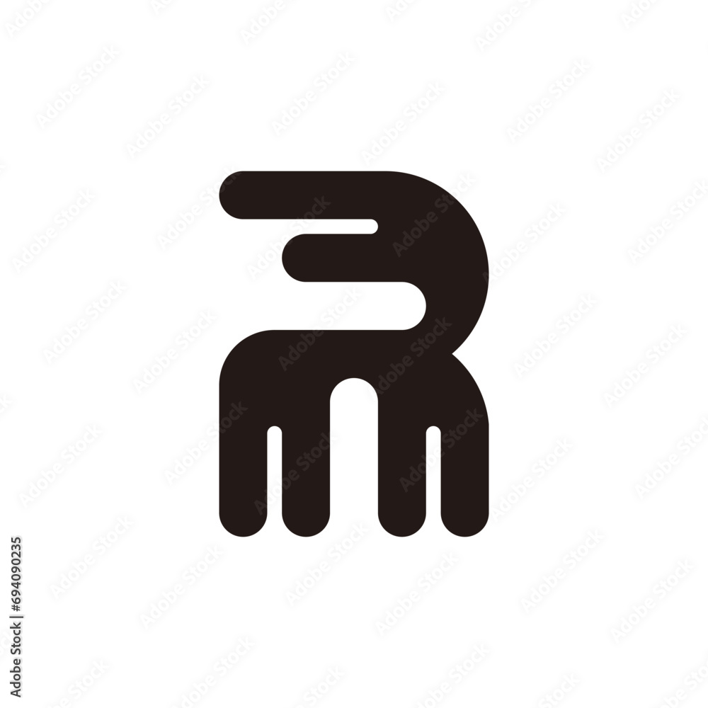 Modern and simple letter R fast logo template
