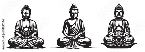 Buddha vector illustration silhouette