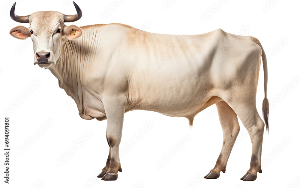 Brahman Presence Unveiled Cattle Isolated on Transparent Background PNG.