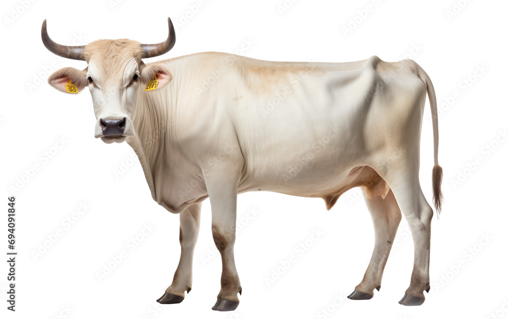 Isolated Brahman Beauty Cattle Isolated on Transparent Background PNG.
