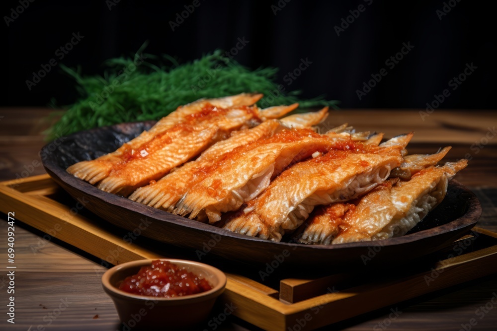 Traditional Korean Bungeoppang, a crispy, golden, fish-shaped street food delight filled with red bean paste Traditional Korean Bungeoppang, a crispy, golden, fish-shaped street food delight filled with red bean paste