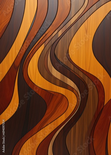 A mesmerizing wooden texture with elegant  flowing lines and warm  gradient hues. Generative AI.
