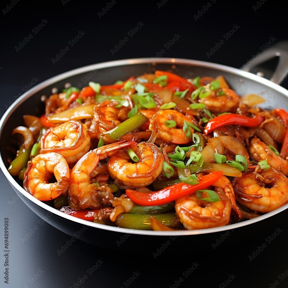 Szechuan Shrimp Blaze: Fiery Delight in Minimalist Style Szechuan Shrimp Blaze: Fiery Delight in Minimalist Style