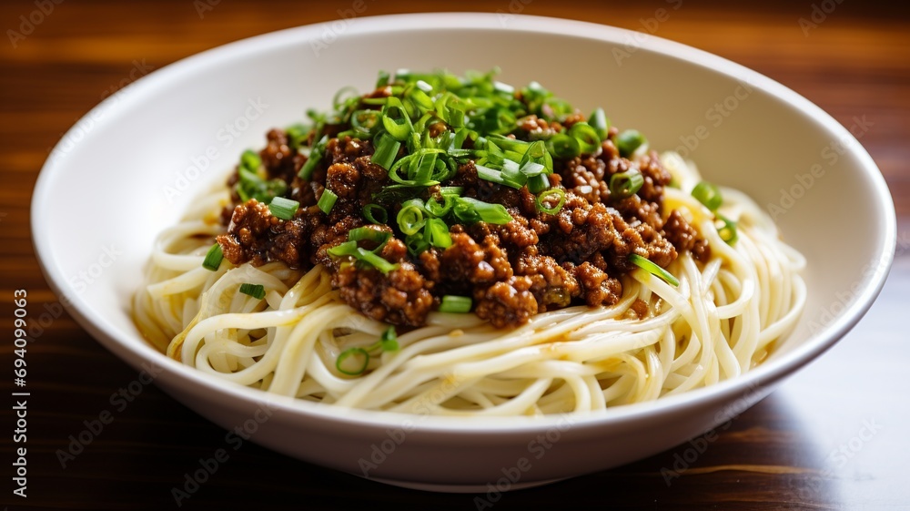 Dan Dan Noodles Euphoria: Fiery Spice in Minimalist Style Dan Dan Noodles Euphoria: Fiery Spice in Minimalist Style