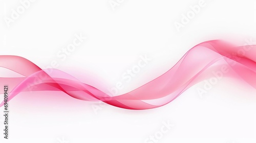 Pink Ribbon on isolated white transparent background