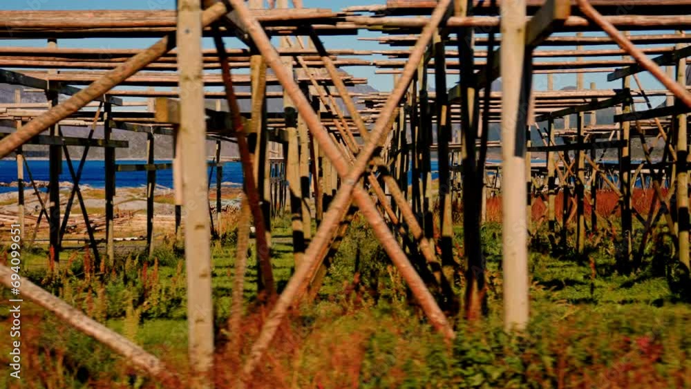 Stockfish Racks And Scenic Mountain Views Stockfish Racks And Scenic Mountain Views