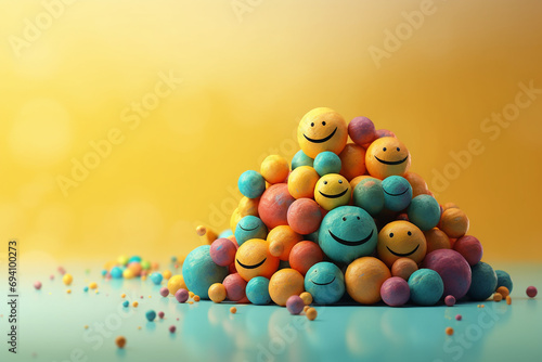 A bunch of smile face emoji happy and full of joy