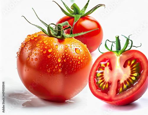 Collection of fresh tomato isolated on white background © Merlin