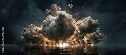 WWII's large naval mine explosion photo