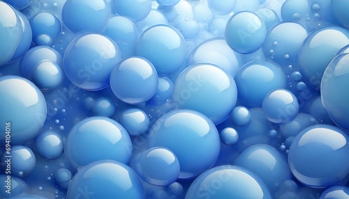 3D background of smooth blue bubbles
