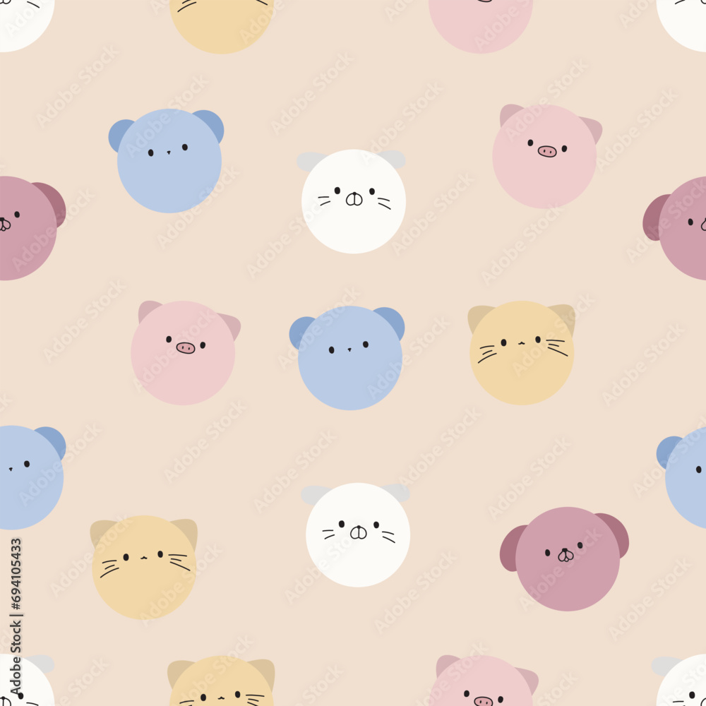 seamless pattern of cute pet