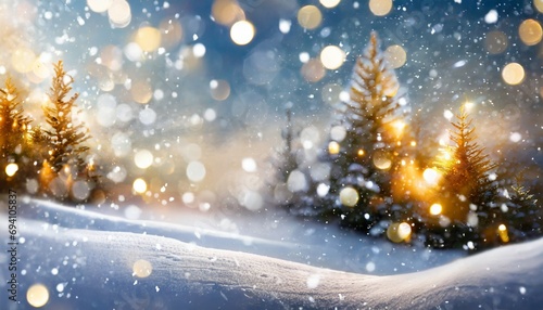 magic winter landscape at christmas time panorama banner background © Raymond