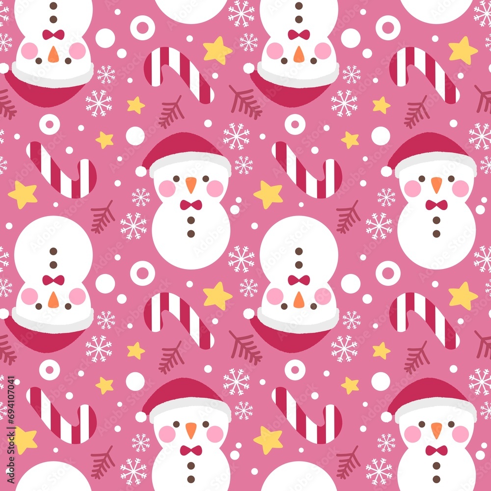 Marry Christmas tree snowman star and snowflake pattern seamless Marry Christmas tree snowman star and snowflake pattern seamless