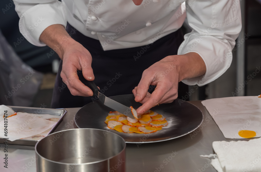 Cooking masterclass for visitors, great chefs high cuisine French restaurants, fine dining, winter festival, Avenue de Champagne, Epernay, France