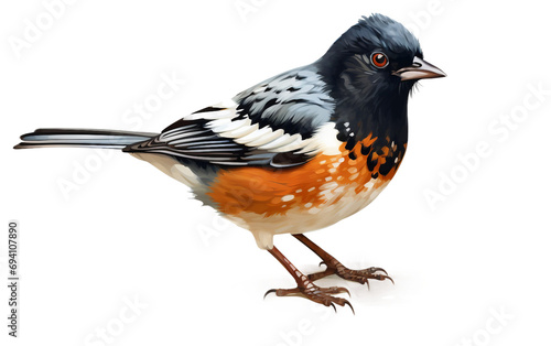 Towhee Majesty Revealed Isolated on Transparent Background PNG.