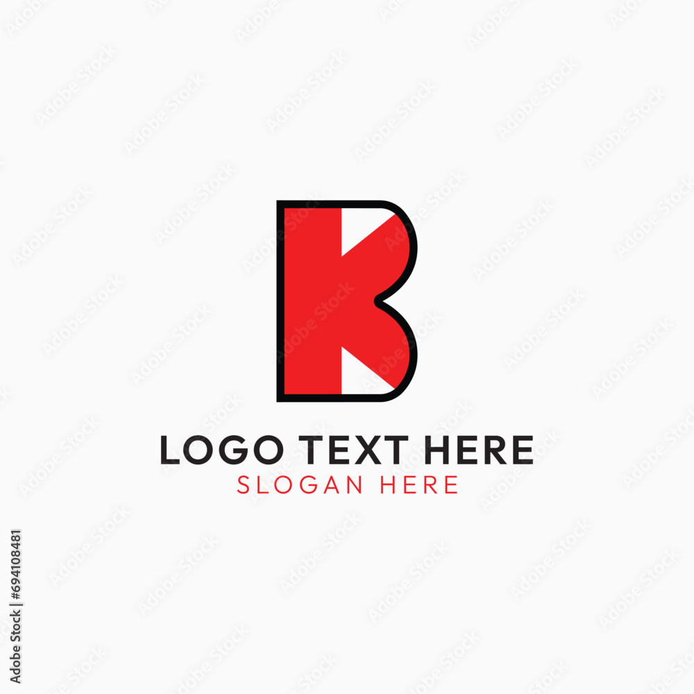 Letters KB or BK vector monogram logo design or iconic symbol Letters KB or BK vector monogram logo design or iconic symbol