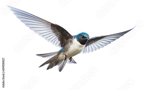 Tree Swallow Majesty Revealed Isolated on Transparent Background PNG.