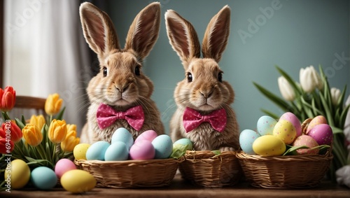 Easter bunny with Easter eggs