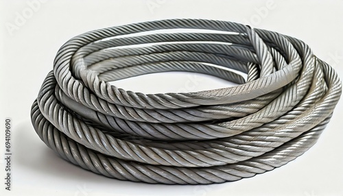 steel wire rope on white background