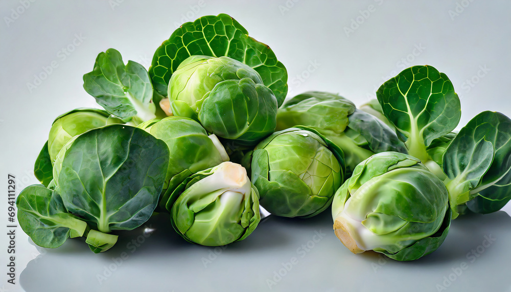 Brussels sprouts on white background Brussels sprouts on white background