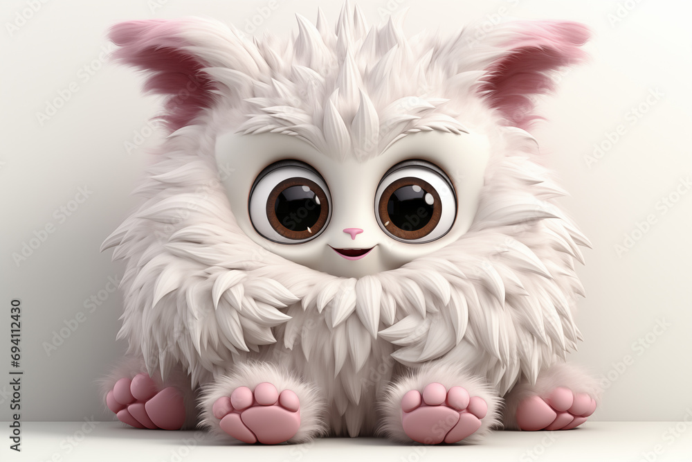 3d cute furry monster,3d cartoon character 3d cute furry monster,3d cartoon character