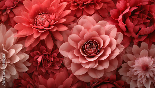 floral romantic abstract background in pastel red and vibrant color © Donald