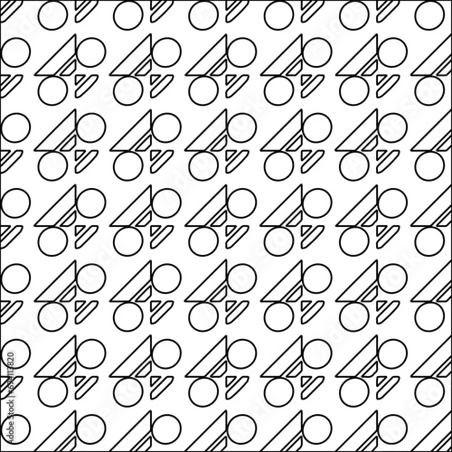 Figures from lines.Black pattern on white wallpaper for web page  textures  card  poster  fabric  textile packaging or napkins. Abstract wallpaper. Repeating background image. White texture.