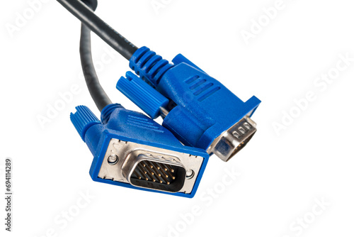 Wallpaper Mural VGA analog video cable for connecting an external TV screen monitor to a computer laptop for watching video video signal transmission isolated on a white background Torontodigital.ca