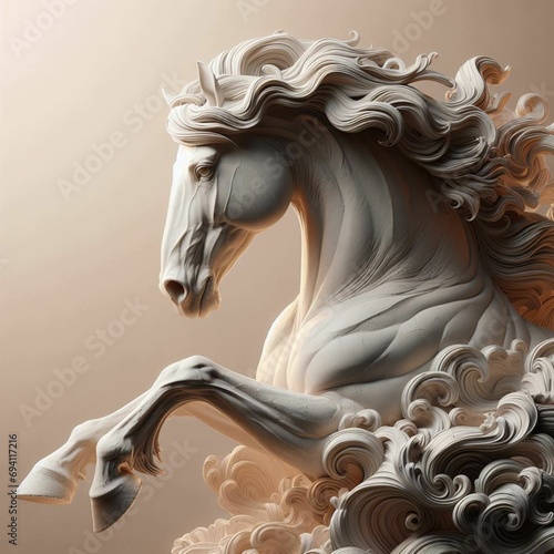 white horse sculpture