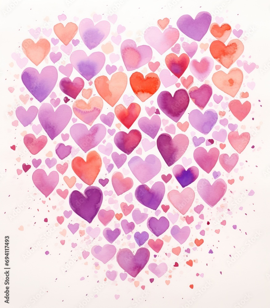 watercolor heart. Concept - love, relationship, art, painting. Happy Valentines poster