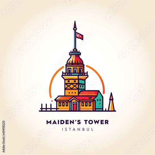 Minimal Vector Illustration of Maiden's Tower