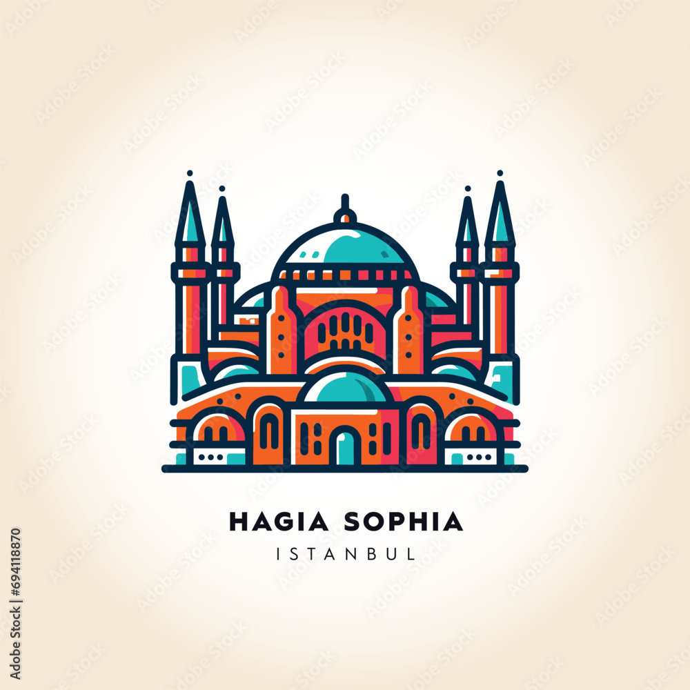 Galata Tower Majesty: Istanbul's Historic Landmark in Colorful Vector Art