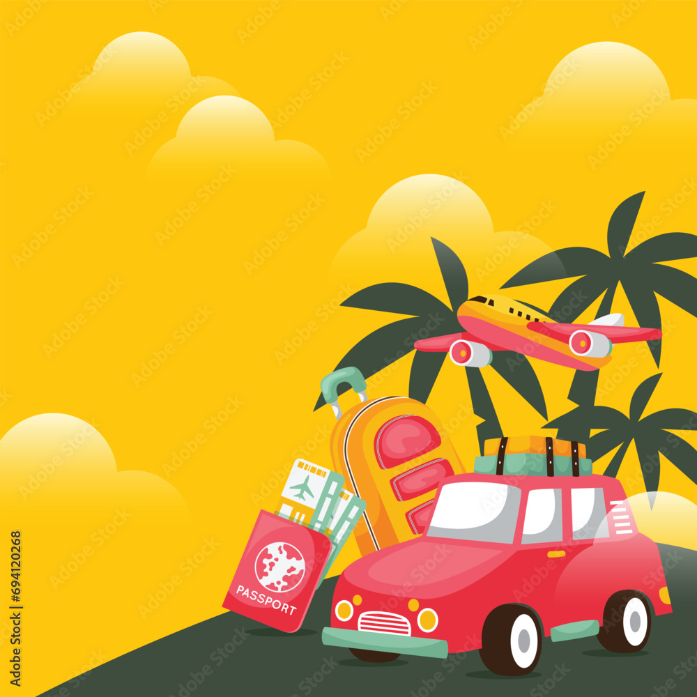 Hand drawn travel illustration design. Vector design