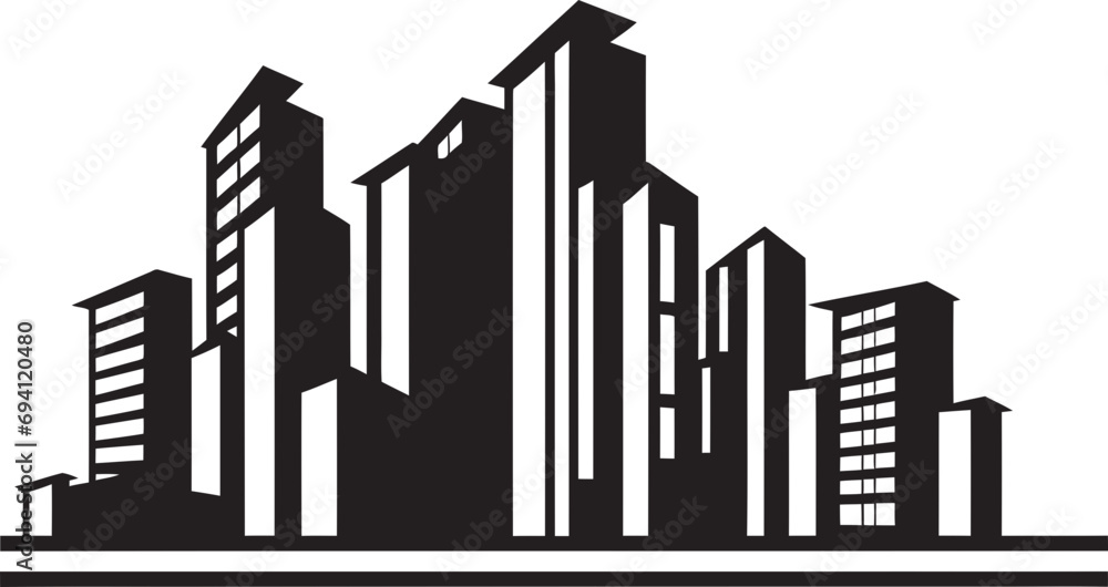TowerCraft Artistic Building Vector Logo StructureSpark Precision Vectorized Building Icon