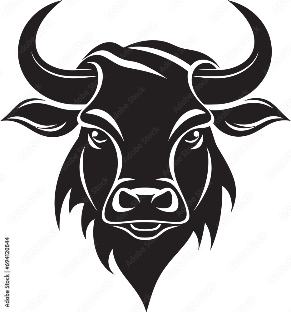 StampedeMark Artistic Bull Head Symbol RampantRage Sleek Bull Head Vector Icon