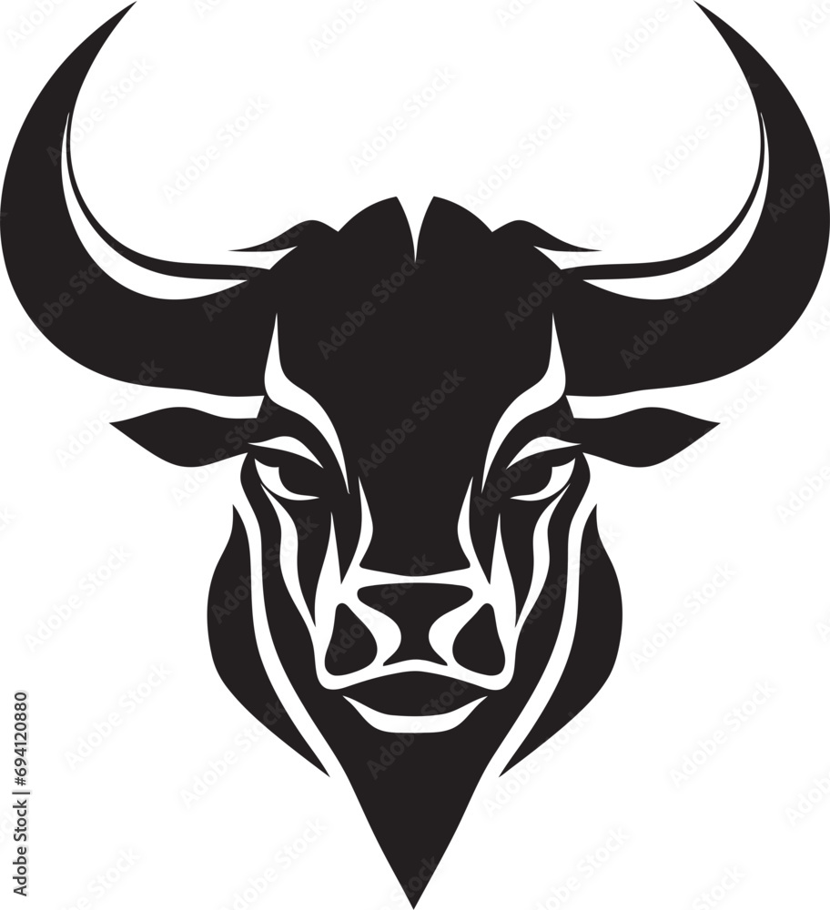 BullRage Sleek Bull Head Vector Logo StampedeMark Elegant Vector Bull Head Icon BullRage Sleek Bull Head Vector Logo StampedeMark Elegant Vector Bull Head Icon